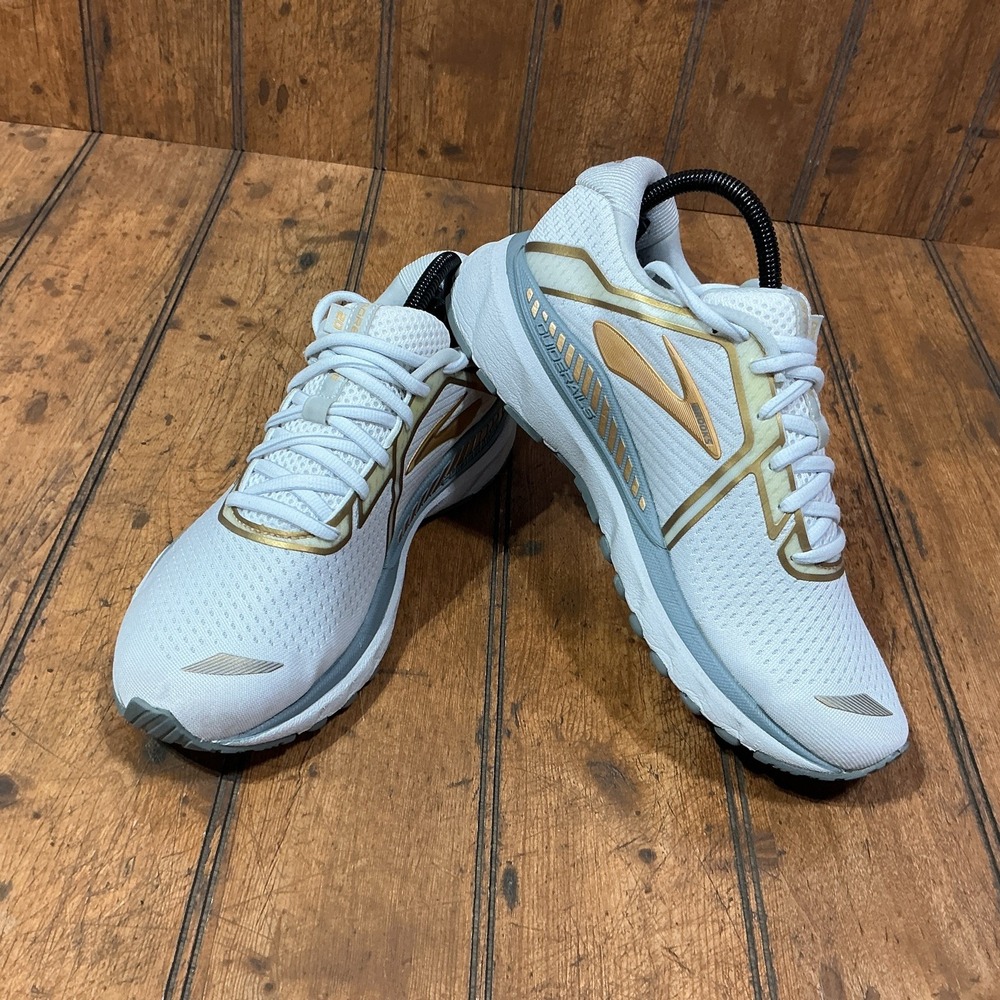 Brooks Women's Adrenaline GTS 20 White Gray Gold Sneakers 1202961B164 Size 8.5 B - Picture 8 of 12